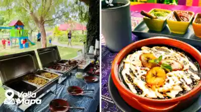 Budget breakfast in Valladolid with family seating and a Yucatecan dish
