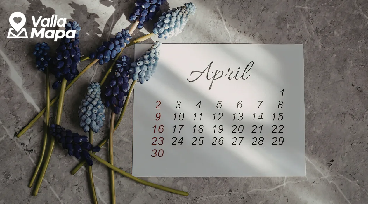 Calendario de abril para planear horarios y clima en Valladolid Yucatan