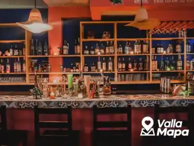 Colorful Mexican folk-art decor at Mil Heridas Art Bar in Valladolid