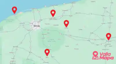 Ruta desde Valladolid hacia Pueblos Mágicos de Yucatán con carretera y pueblos coloniales