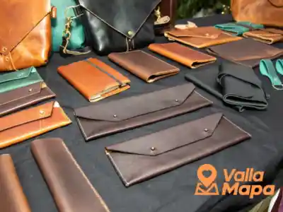 Leather footwear and craft goods displayed for sale in Valladolid, Yucatan