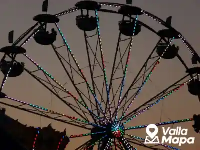 Valladolid fair in Yucatan with lights, food stands, music and families near Candelaria season